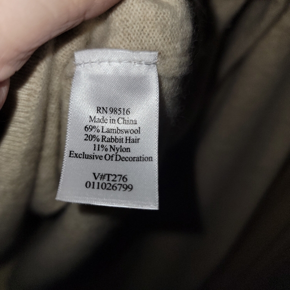 Misses Sz L Coldwater Creek Labswool And Lace Cream Sweater Soft And Feminine - Picture 3 of 4